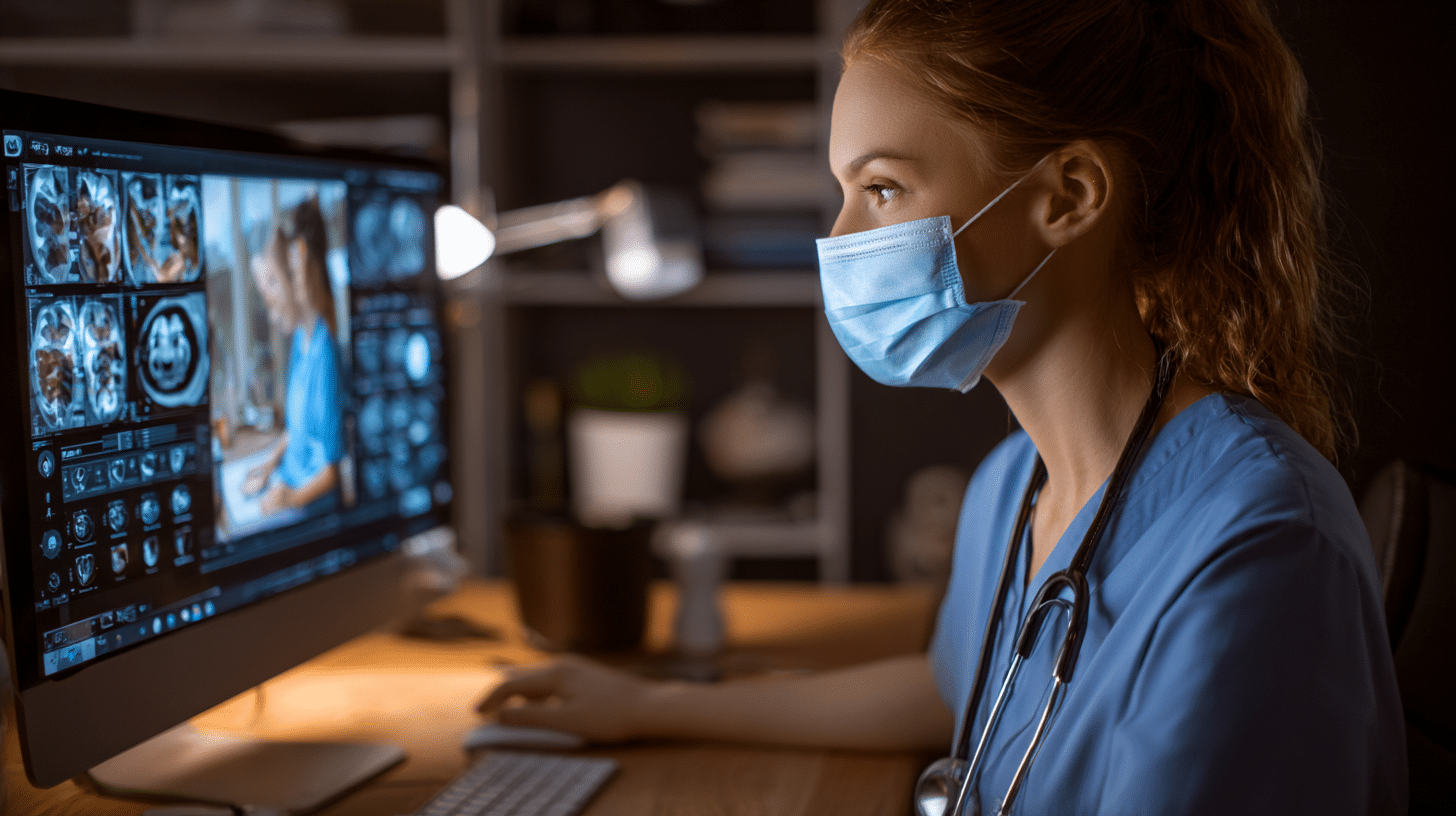 radiologist at training